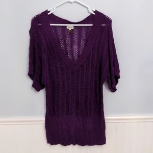 Dynamite Purple Crochet Sweater